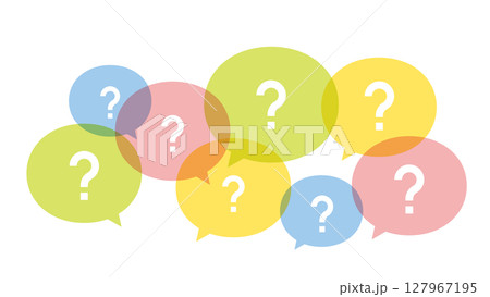 吹き出し 重なり はてなマーク 疑問符 沢山の疑問 吹き出し 重なり はてなマーク 疑問符 沢山の疑問 127967195