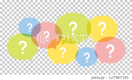 吹き出し 重なり はてなマーク 疑問符 沢山の疑問 吹き出し 重なり はてなマーク 疑問符 沢山の疑問 127967195