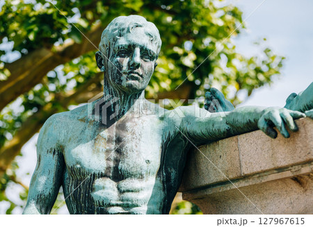 Monument of Remembrance (Gelle Fra or Golden Lady) is a war memorial in Luxembourg City Monument of Remembrance (Gelle Fra or Golden Lady) is a war memorial in Luxembourg City 127967615