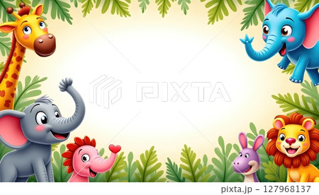 Animals standing in front of tall wooden signboard 127968137