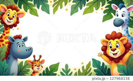 Animals standing in front of tall wooden signboard 127968138