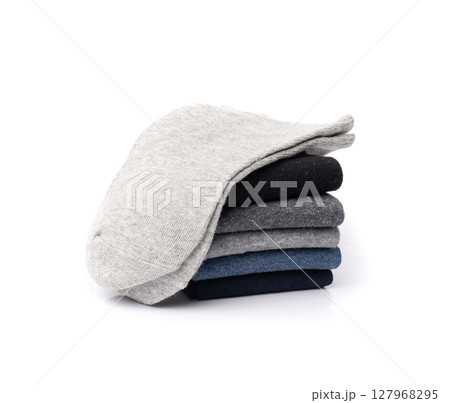 New Cotton Socks Isolated, Folded Sportswear Set, Classic Unisex Cotton Socks Collection New Cotton Socks Isolated, Folded Sportswear Set, Classic Unisex Cotton Socks Collection 127968295