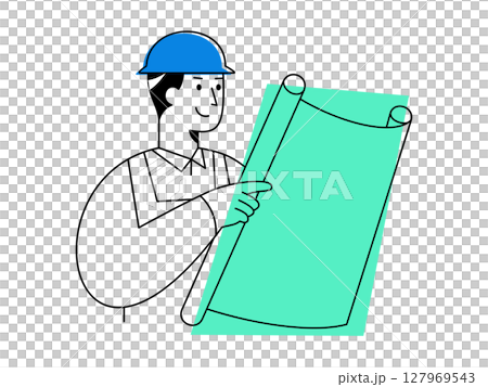An engineer reviewing plans while wearing safety helmet, demonstrating focused construction planning and confident project management in architecture development An engineer reviewing plans while wearing safety helmet, demonstrating focused construction planning and confident project management in architecture development 127969543