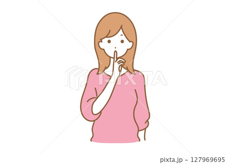 女性 表情 内緒 女性 表情 内緒 127969695