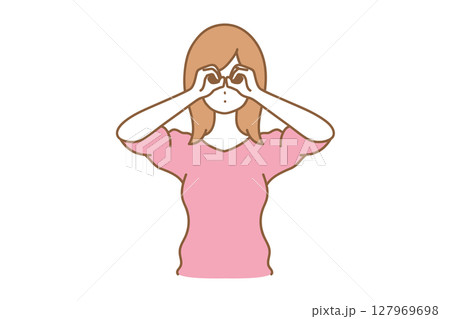 女性　表情　凝視 127969698