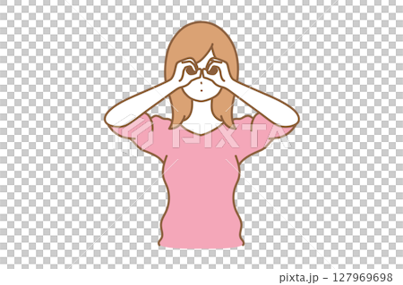 Female facial expression staring 127969698