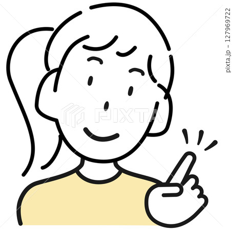 指差しをする若い女性 指差しをする若い女性 127969722