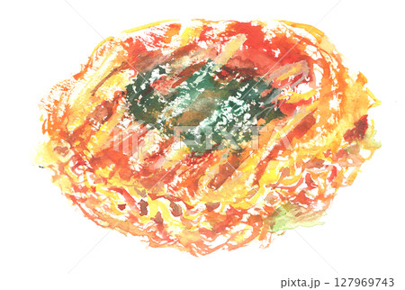 広島焼きの水彩イラスト 127969743
