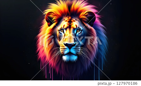 vector tiger in the dark 127970186