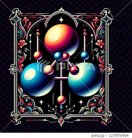 atoms coming together to form a molecule 127970404