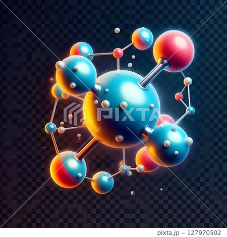 atoms coming together to form a molecule 127970502