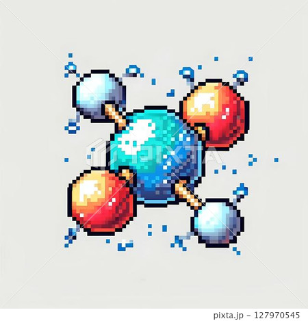 atoms coming together to form a molecule 127970545