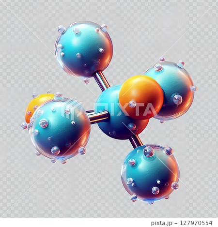 atoms coming together to form a molecule 127970554