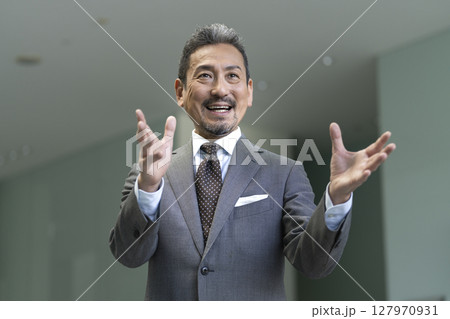プレゼンをするシニアのビジネスマン 127970931