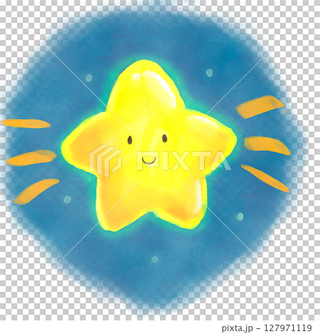 閃亮的手繪明星角色，帶有水彩風格 127971119