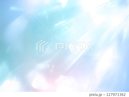 キラキラと輝く青色のプリズムライト背景 127971362
