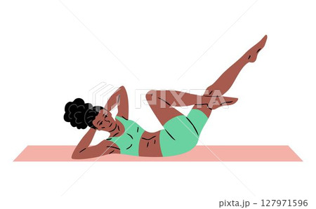 Young woman doing gymnastics Young woman doing gymnastics 127971596