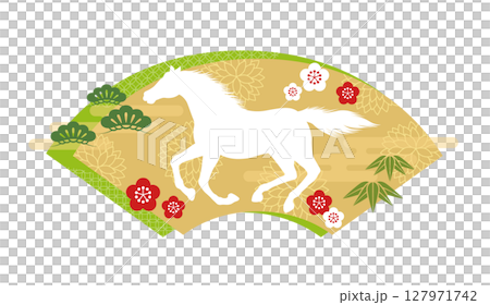 New Year's material: Year of the horse vector zodiac symbol illustration 127971742