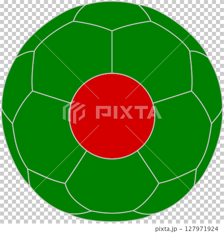 孟加拉國國旗足球-中心有圓圈 127971924