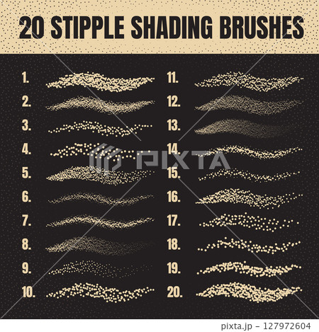 Ink scatter brush, stipple drawing and...のイラスト素材 [127972604] - PIXTA