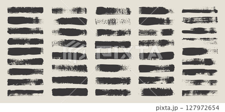 Grunge brush strokes, lines, ink smudges, hand-drawn scribble shapes. Handmade sketchy marks, acrylic stains, charcoal streaks. Paint textures, dry brush effect. Marker underline. Vector illustration 127972654
