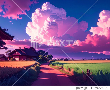 日本の田舎の夏の風景 日本の田舎の夏の風景 127972697