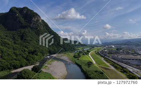 城山と狩野川 - 静岡県伊豆の国市,日本 城山と狩野川 - 静岡県伊豆の国市,日本 127972760