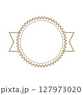 Simple elegant vector scalloped double for forming border empty circular label, ideal an vintage or classic product branding 127973020