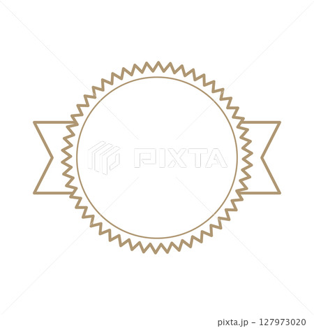Simple elegant vector scalloped double for forming border empty circular label, ideal an vintage or classic product branding Simple elegant vector scalloped double for forming border empty circular label, ideal an vintage or classic product branding 127973020
