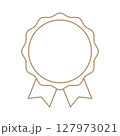 Brown badge vector displaying professional achievement, highlighting recognition with clean, minimalist design emphasizing quality and success 127973021