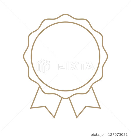 Brown badge vector displaying professional achievement, highlighting recognition with clean, minimalist design emphasizing quality and success Brown badge vector displaying professional achievement, highlighting recognition with clean, minimalist design emphasizing quality and success 127973021