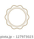 classic elegant vector scalloped double Simple forming an empty circular label, ideal for vintage or border product branding 127973023