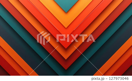 Abstract geometric folded square tiles in shades of orange, blue, red and purple Abstract geometric folded square tiles in shades of orange, blue, red and purple 127973046