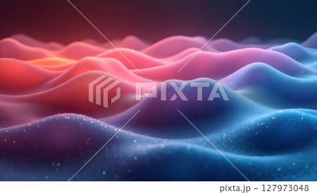 3D waves with colorful bumps, fluid shapes in gradient 3D waves with colorful bumps, fluid shapes in gradient 127973048