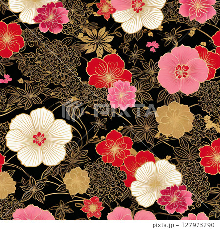 カラフルな花の背景素材 127973290