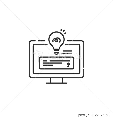プロンプト入力で生成AIとアイデアを生み出すベクターアイコン (線画、モノクロ) プロンプト入力で生成AIとアイデアを生み出すベクターアイコン (線画、モノクロ) 127973291