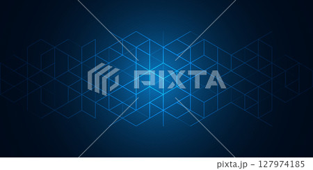 Abstract geometric background with isometric digital blocks. Blockchain concept and modern technology 127974185