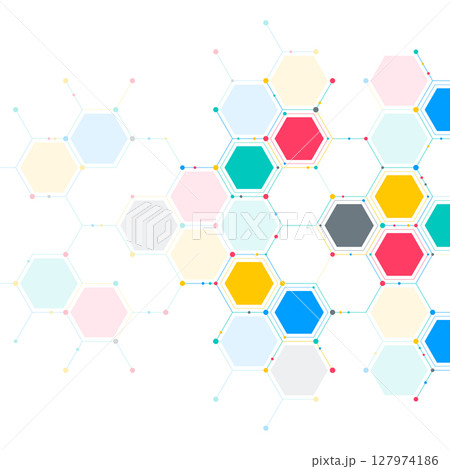 Abstract design element with geometric background of hexagons shape pattern 127974186