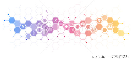 Medical background and healthcare technology with flat icons and symbols. Design template of concept and idea for health care business, innovation medicine, health safety, science. Illustration Medical background and healthcare technology with flat icons and symbols. Design template of concept and idea for health care business, innovation medicine, health safety, science. Illustration 127974223