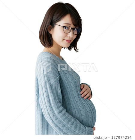 妊婦素材 背景透過 127974254