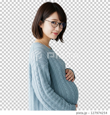 妊婦素材 背景透過 127974254