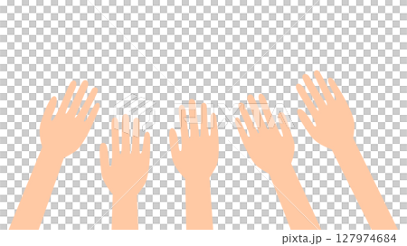 Five hands illustration 127974684