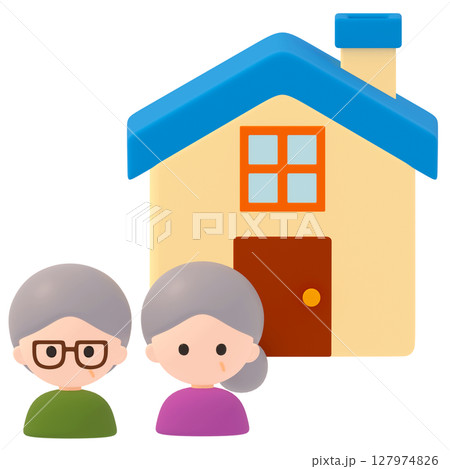 家に住む老夫婦 127974826