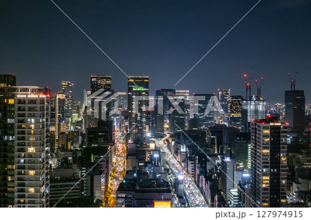 高層ビルから見た大阪の夜景 高層ビルから見た大阪の夜景 127974915