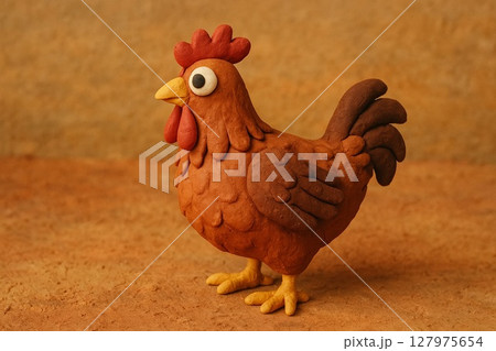 クレイアニメ風の鶏 127975654