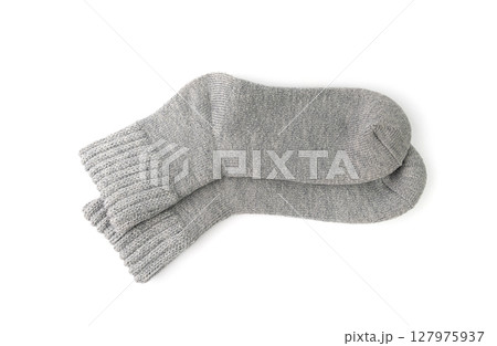 Thick Winter Socks Isolated, Warm Sportswear, Classic Unisex Cotton Socks, Casual Hosiery 127975937