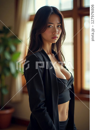 ナチュラルな表情の女性  ポートレート 　[AI生成画像] 127976806