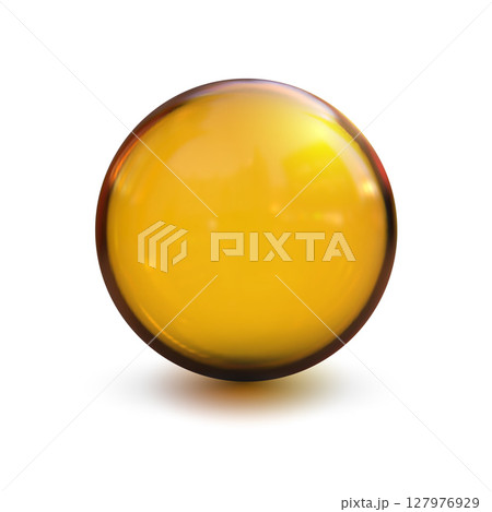 Yellow glass ball vector .Isolated sphere for advertising and lettering. 127976929