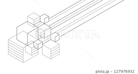 White background of lines.Geometry of squares.Line art.Vector illustration. 127976932