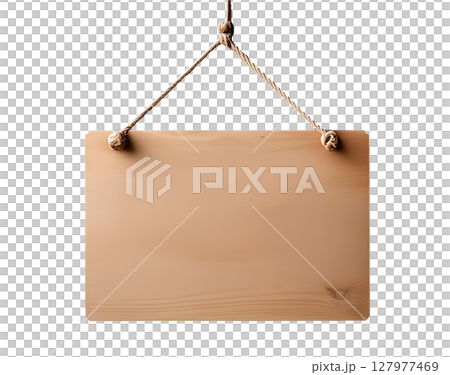 the wooden sign hanging 127977469